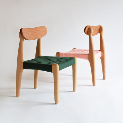 cucu kids chair/beech×cherry/acrylic tape