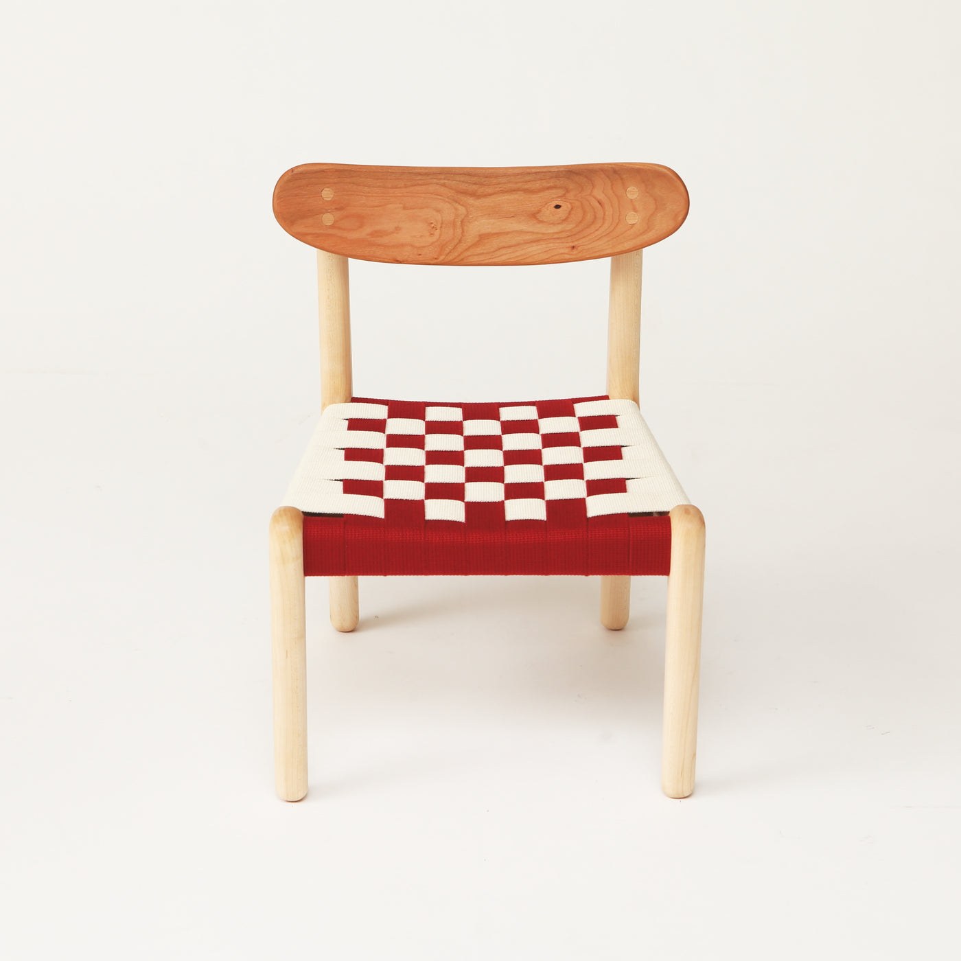 cucu kids chair/beech×cherry/acrylic tape